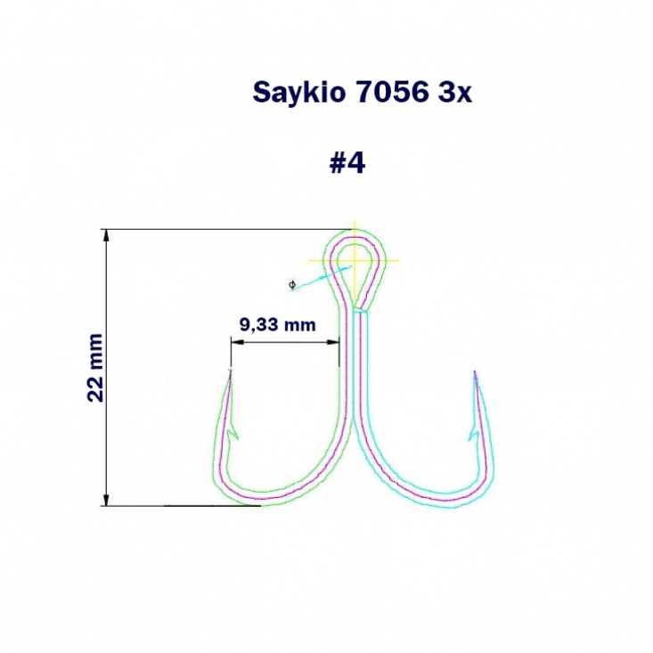 Крючки Saikyo тройн.7056TN 3X №  4 (5шт)